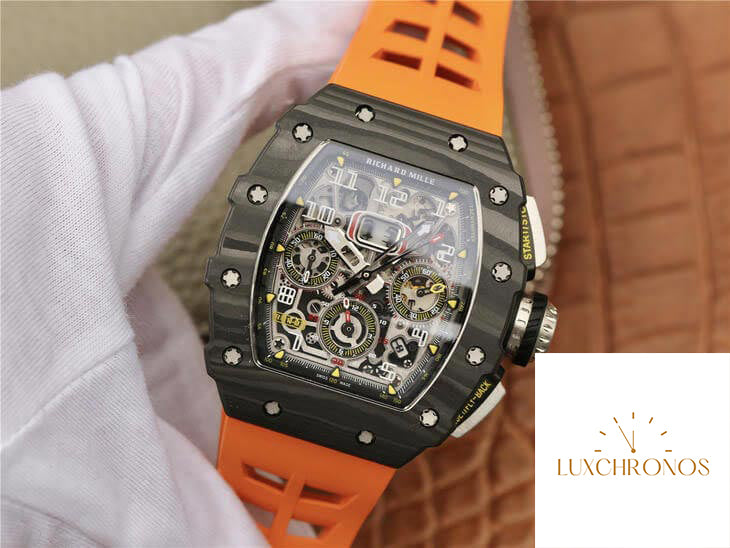 Richard Mille RM11-03 1:1 Best Edition KV Factory Carbon Fiber Orange Strap