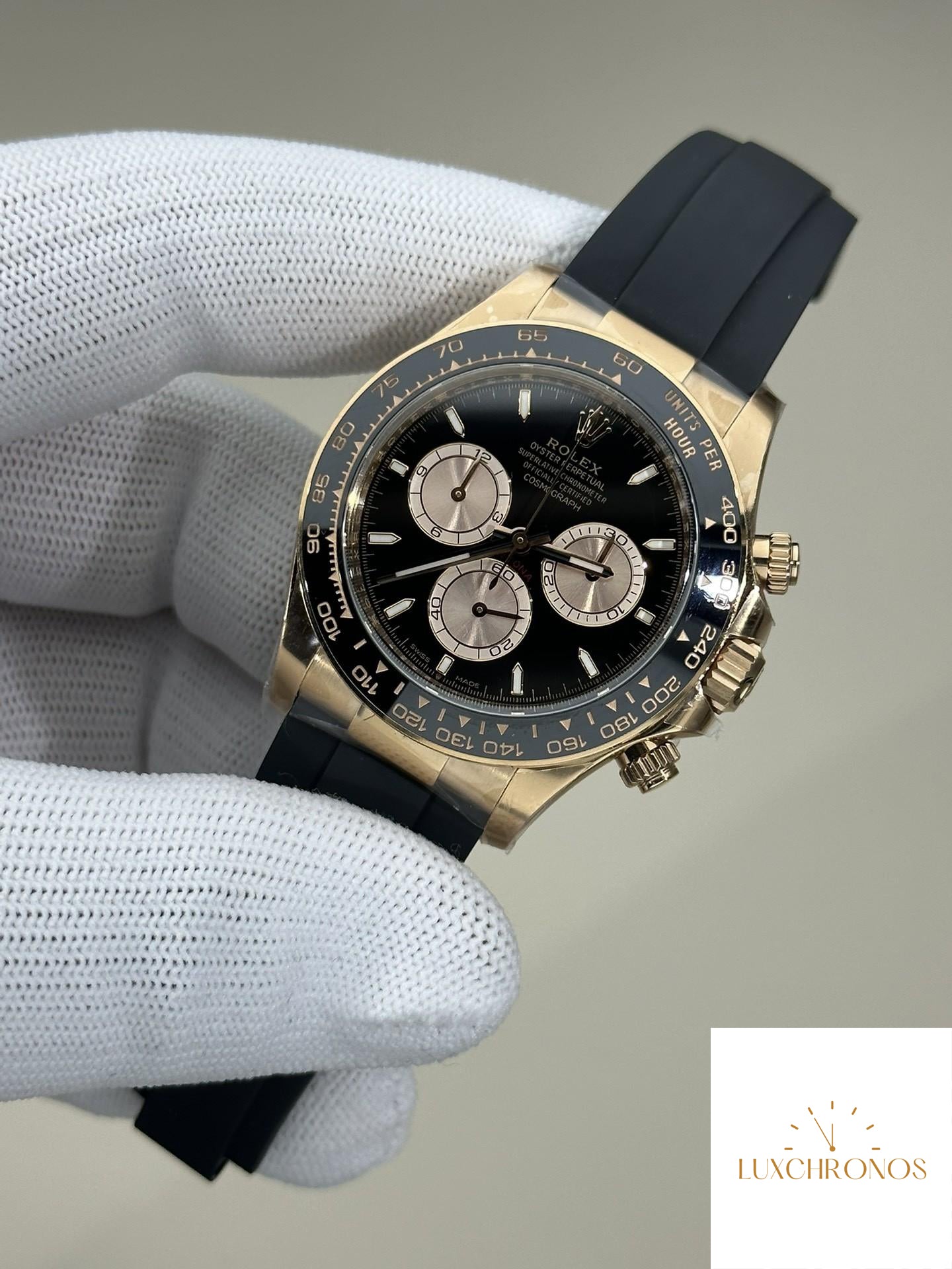 Clean Factory New Rose gold Tape Rolex Cosmograph Daytona M126515-0002