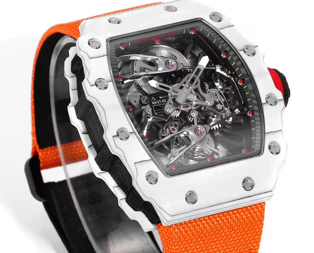 Richard Mille RM27-02 1:1 Best Version RM Factory Skeleton Tourbillon Orange Strap