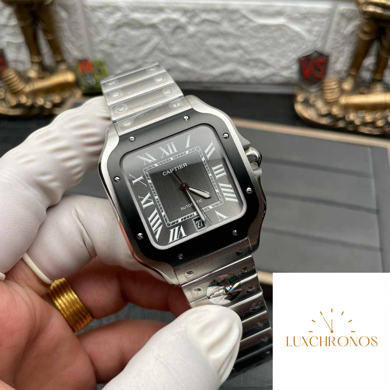 Cartier Santos WSSA0037 1:1 Best Edition BV Factory Included Leather Strap