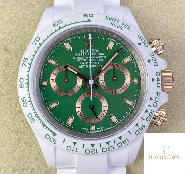 Rolex Daytona White Ceramics Green Dial Series