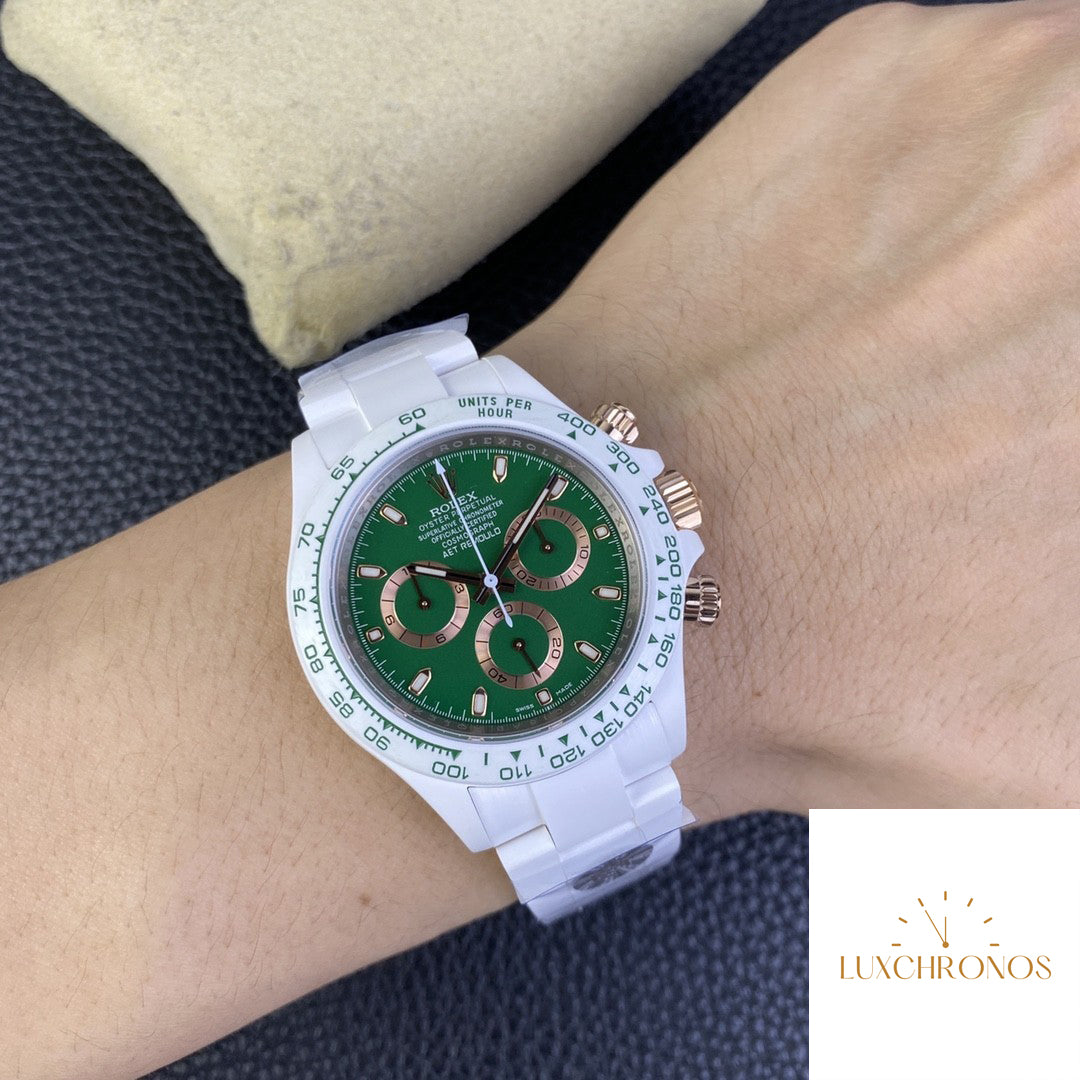 Rolex Daytona White Ceramics Green Dial Series