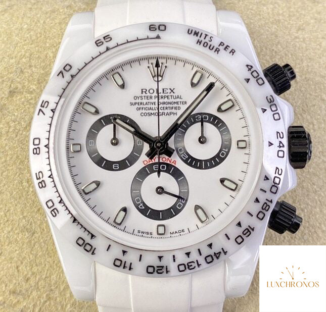 Rolex Daytona White Ceramic Rubber Strap Series