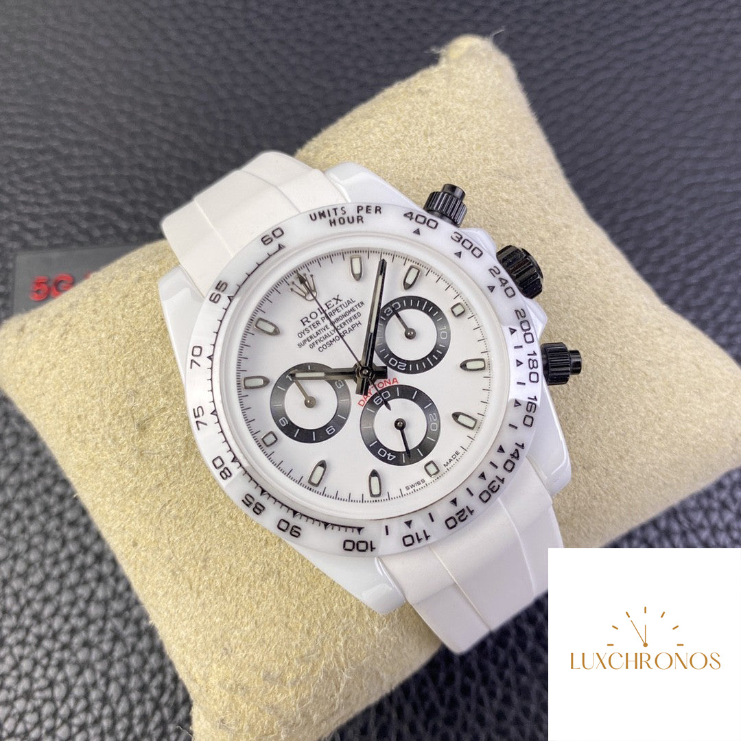 Rolex Daytona White Ceramic Rubber Strap Series