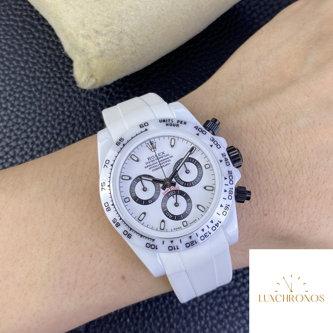 Rolex Daytona White Ceramic Rubber Strap Series