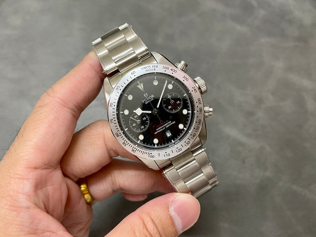 TW Tudor latest Black Bay Chrono stainless steel watch