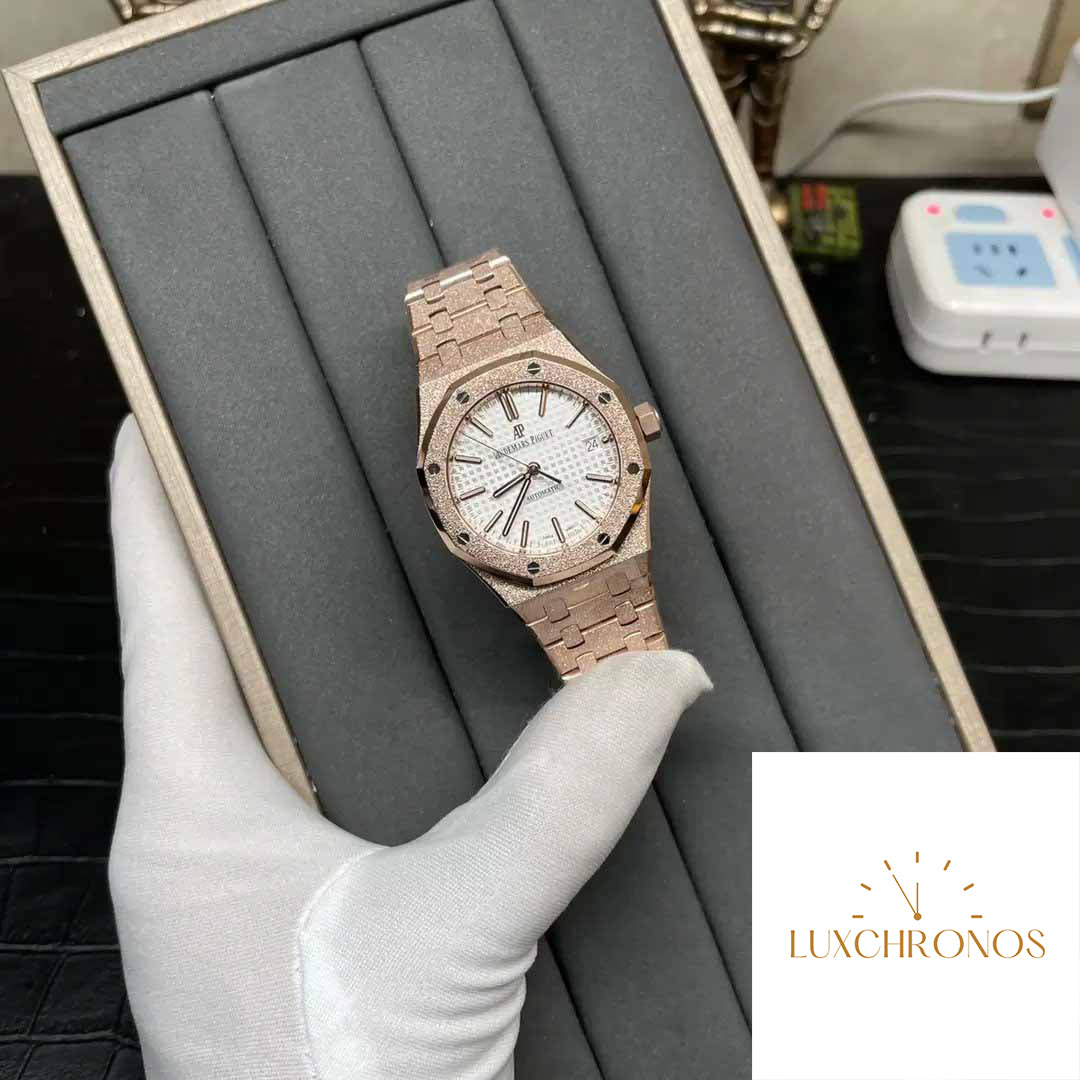 Audemars Piguet 15454OR.GG.1259OR.01 Frost Gold 1:1 best edition Super Master White dial Rose gold