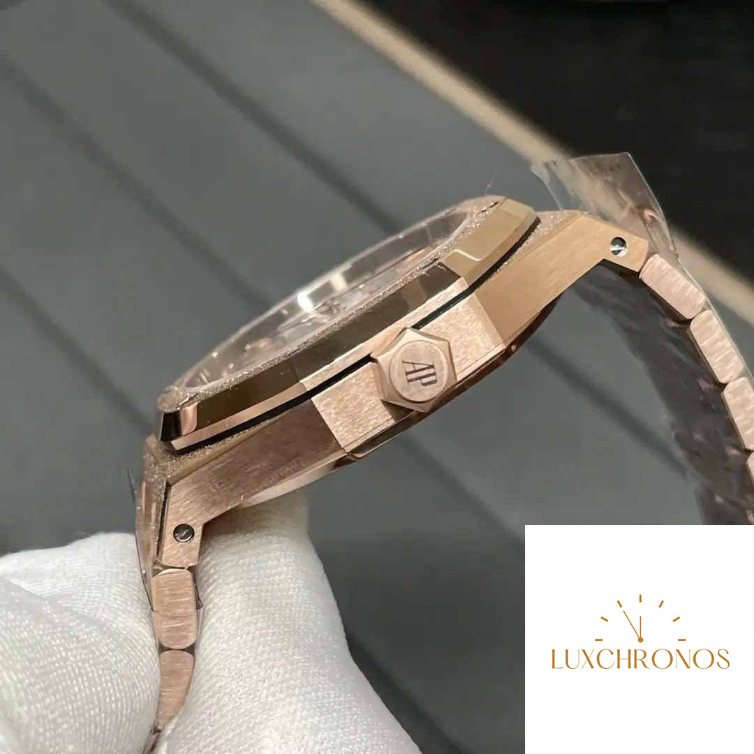 Audemars Piguet 15454OR.GG.1259OR.01 Frost Gold 1:1 best edition Super Master White dial Rose gold