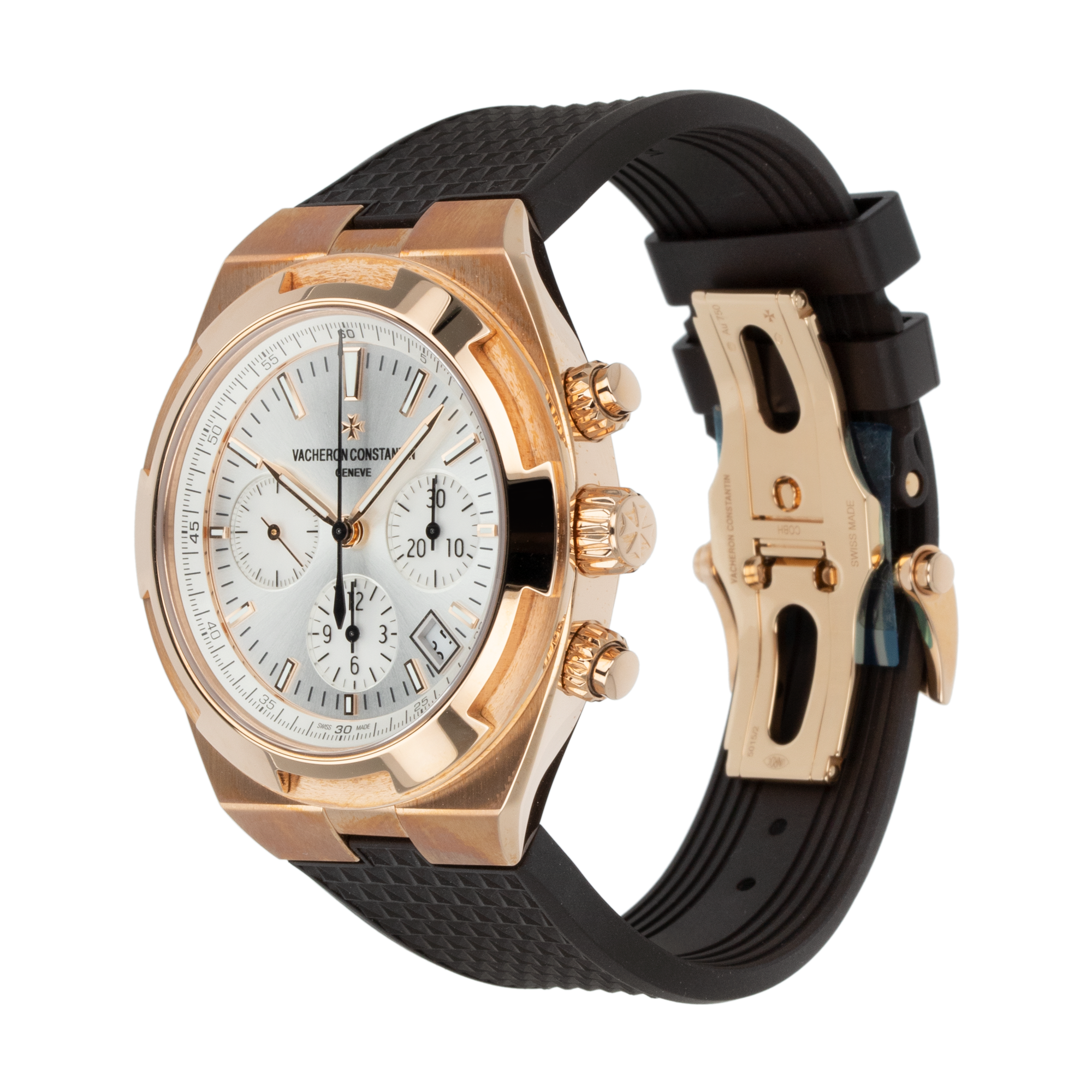 Overseas 41 Chronograph Rose Gold Silver Dial