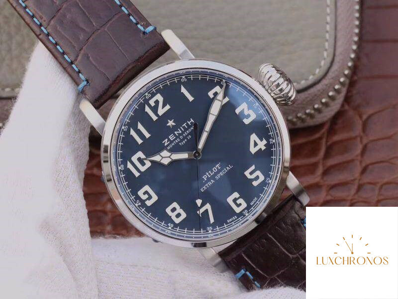 Replica Zenith Pilot Type 20 Extra Special XF Factory 1:1 Best Edition Swiss ETA2824 Superlumed blue dial and hands