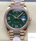 Replica Rolex DayDate m128345rbr-0069 1:1 Best Edition 8+ Factory Green Dial