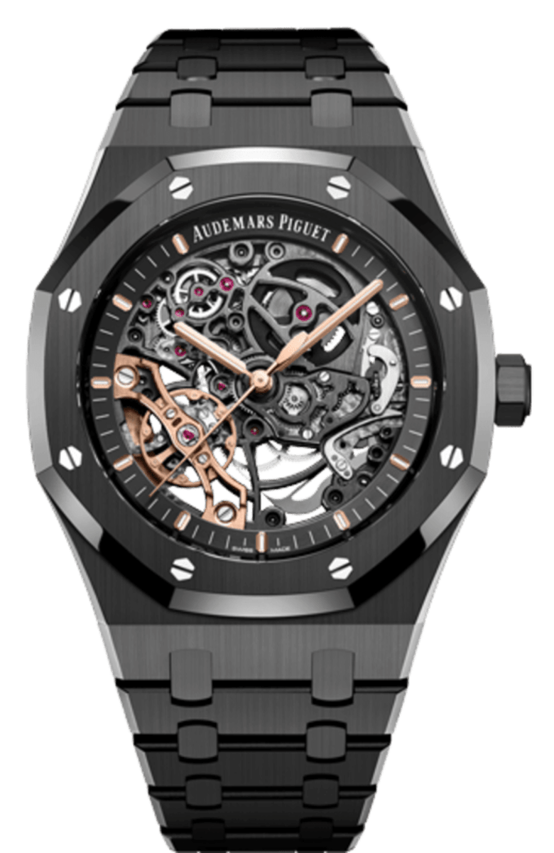 Royal Oak Double Balance Wheel Openworked Dial Ceramic Men's Watch