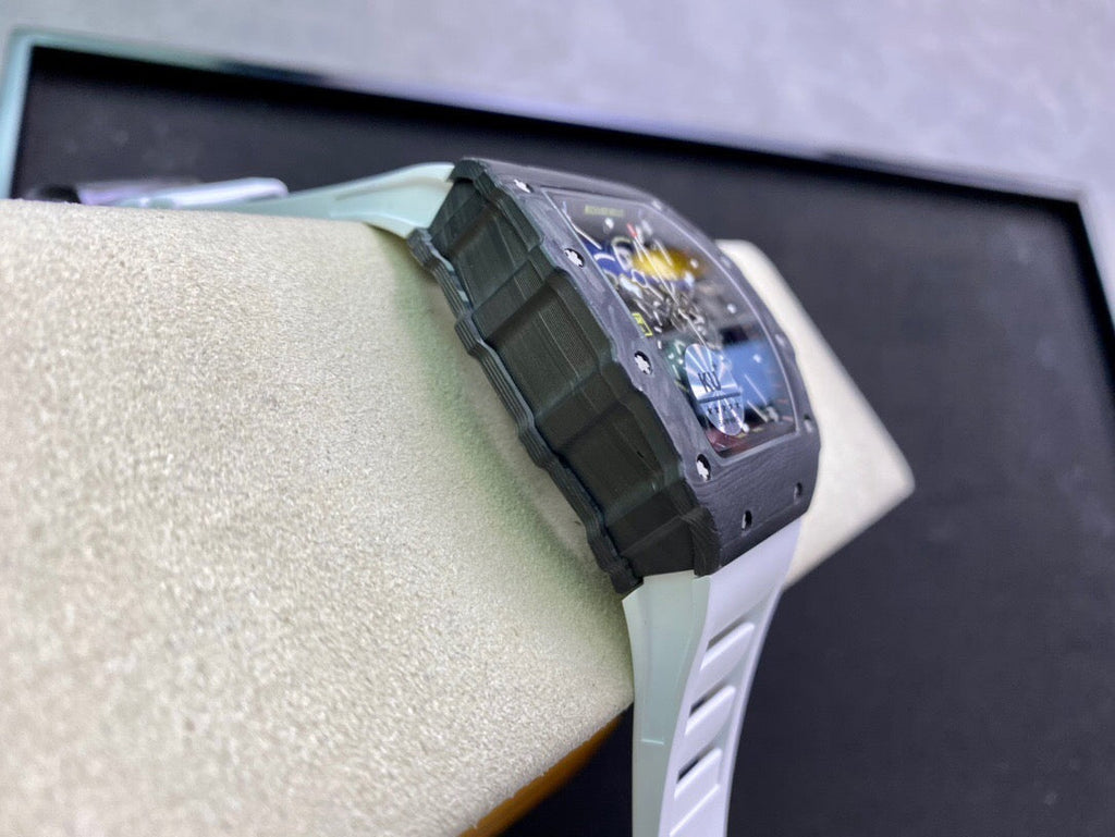 Richard Mille RM035-02 1:1 Best Edition KU Factory Carbon Fiber White Strap