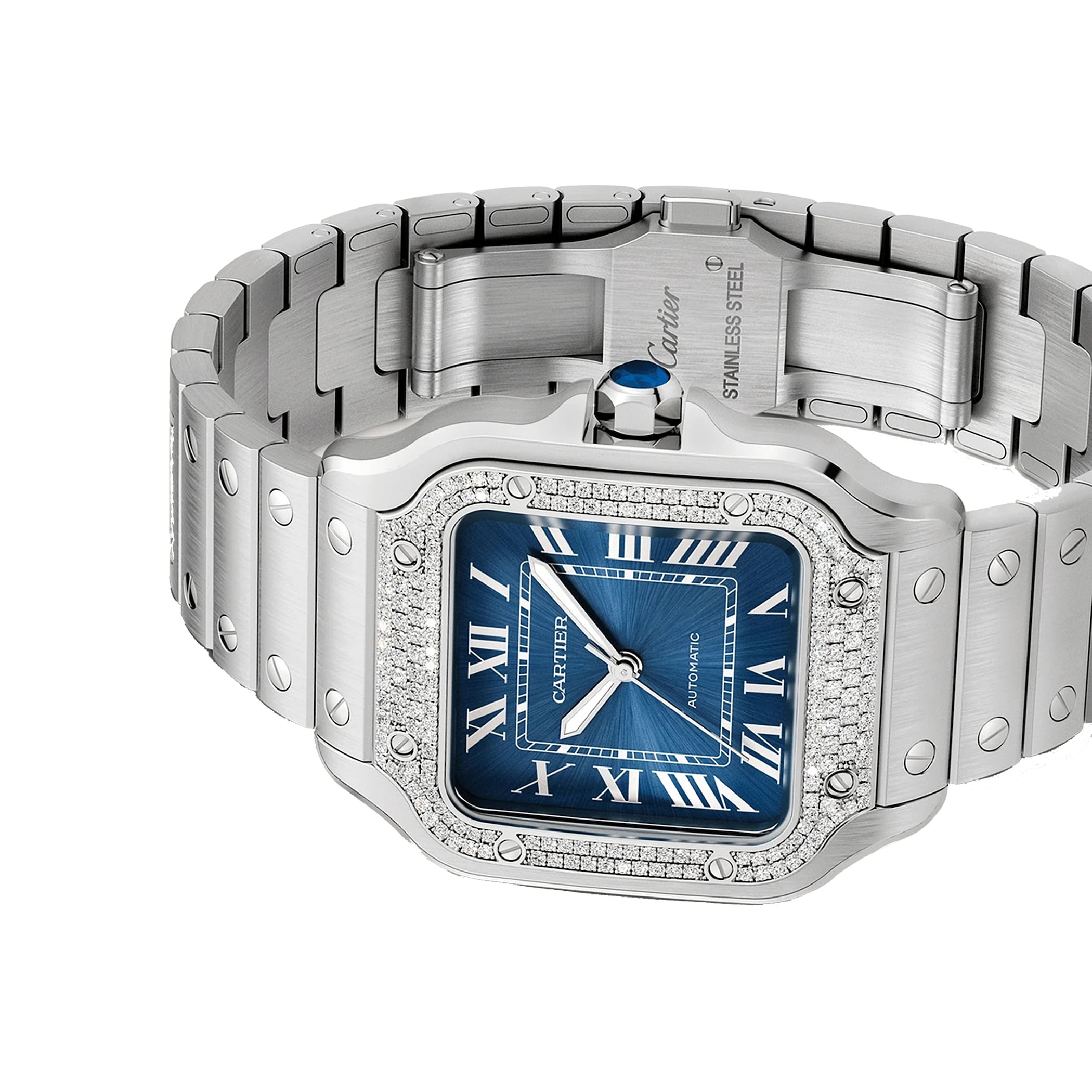 Santos De Cartier Watch, Medium Model, Mechanical Movement With Automatic Winding