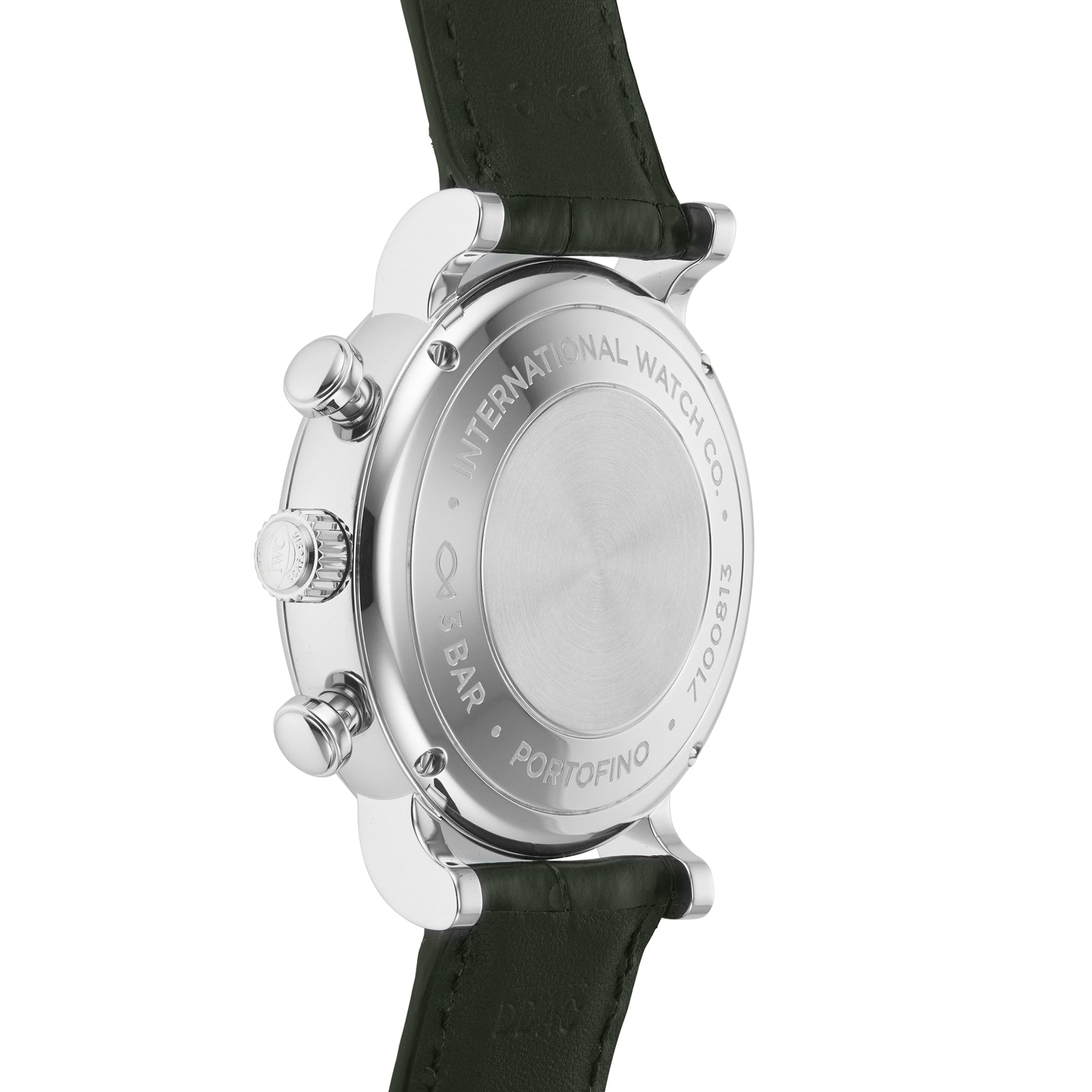 Portofino Chronograph Green Dial Leather Strap Men's Watch