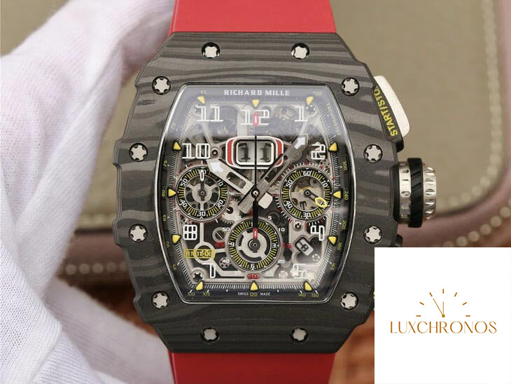 Richard Mille RM11-03 1:1 Best Edition KV Factory Carbon Fiber Red Strap