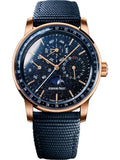 Code 11.59 Perpetual Calendar Blue Dial 18k Rose Gold Rubber-Coated Strap Men's Watch
