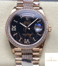 Replica Rolex DayDate m128345rbr-0045 1:1 Best Edition 8+ Factory Black Dial