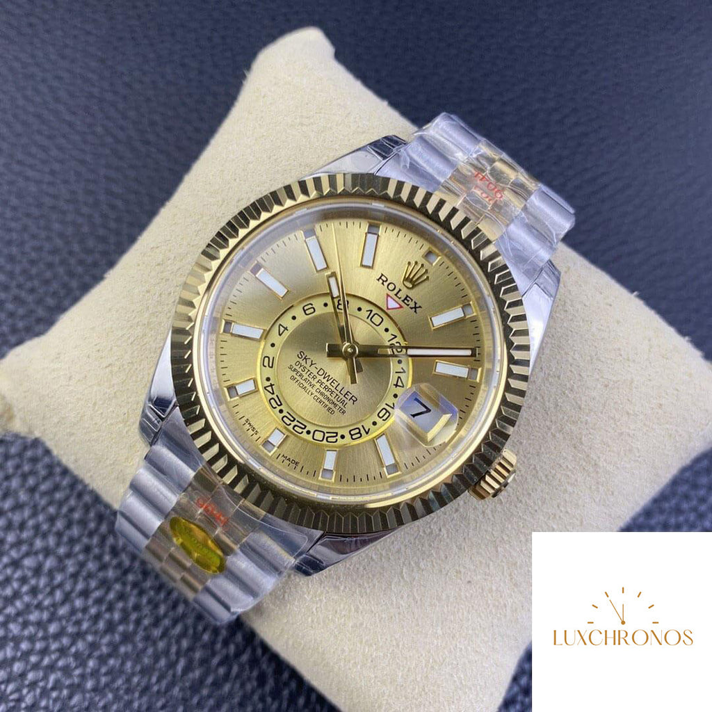 Replica Rolex Sky Dweller M336933-0002 1:1 Best Edition Noob Factory V2 Champagne Dial