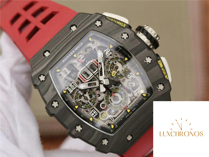 Richard Mille RM11-03 1:1 Best Edition KV Factory Carbon Fiber Red Strap