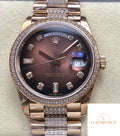 Replica Rolex DayDate m128345rbr-0041 1:1 Best Edition 8+ Factory Diamond Strap