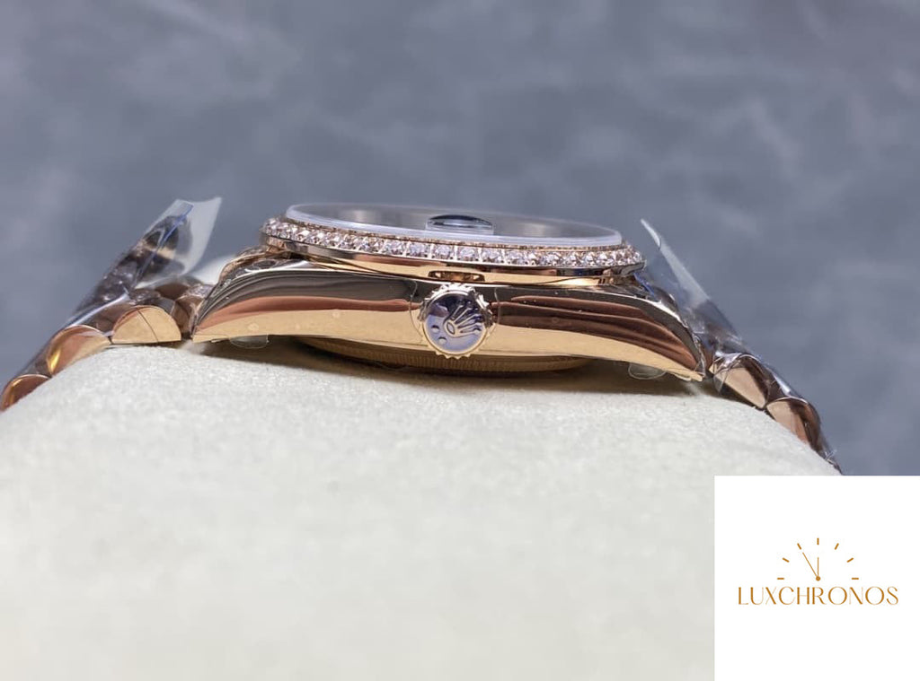 Replica Rolex DayDate m128345rbr-0041 1:1 Best Edition 8+ Factory Diamond Strap