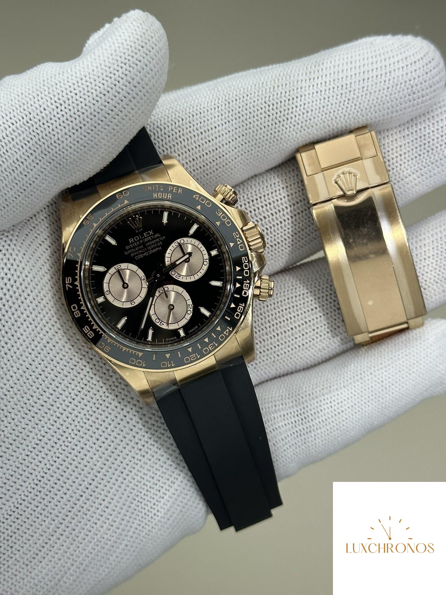 Clean Factory New Rose gold Tape Rolex Cosmograph Daytona M126515-0002