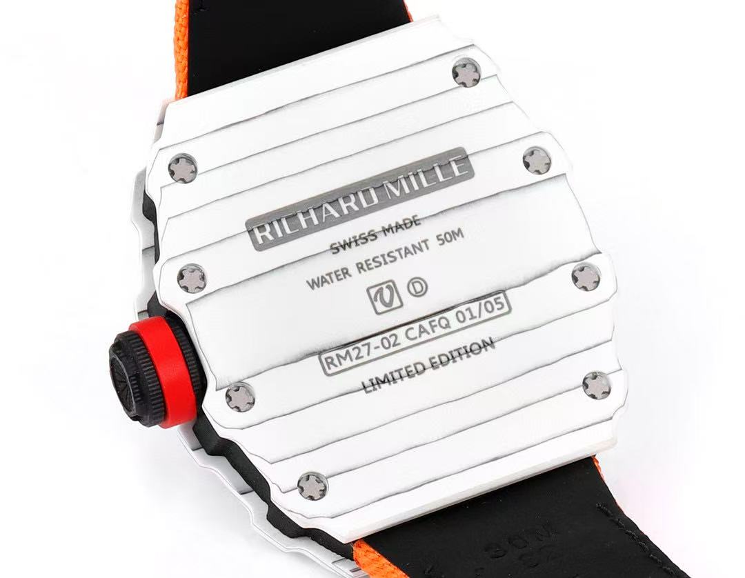 Richard Mille RM27-02 1:1 Best Version RM Factory Skeleton Tourbillon Orange Strap