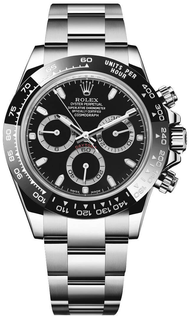 Cosmograph Daytona Oystersteel Black Dial Men's Watch 116500LN-0002