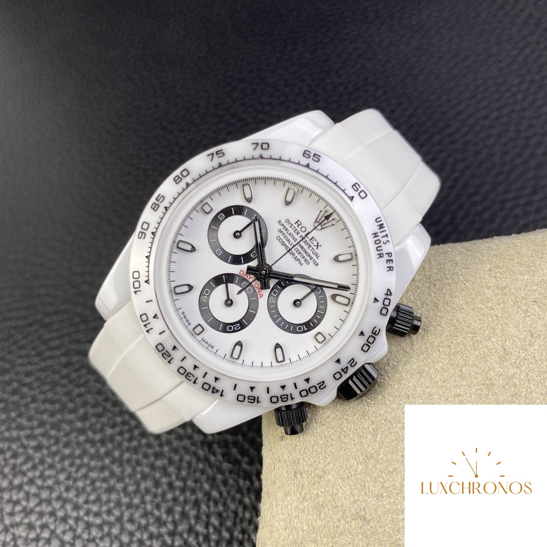 Rolex Daytona White Ceramic Rubber Strap Series