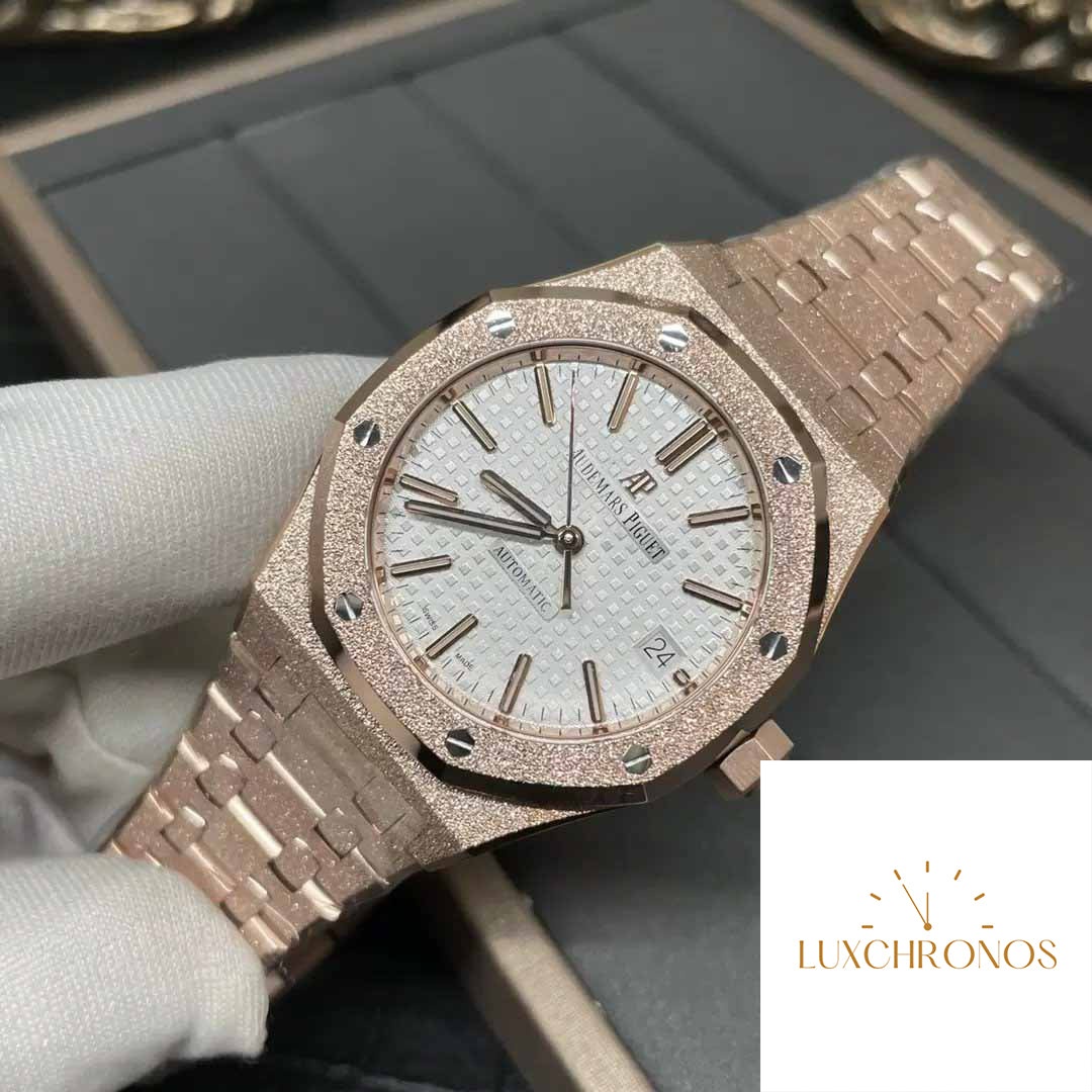 Audemars Piguet 15454OR.GG.1259OR.01 Frost Gold 1:1 best edition Super Master White dial Rose gold