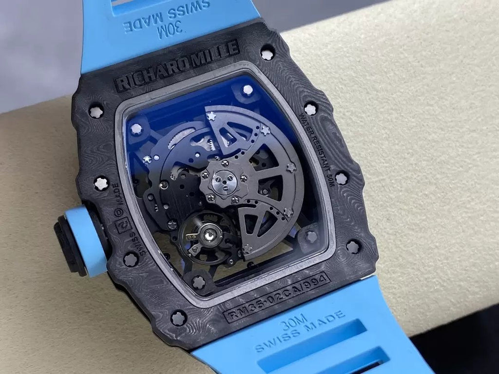 Richard Mille RM035-02 G+ Factory RM3502 Carbon NTPT Blue Strap