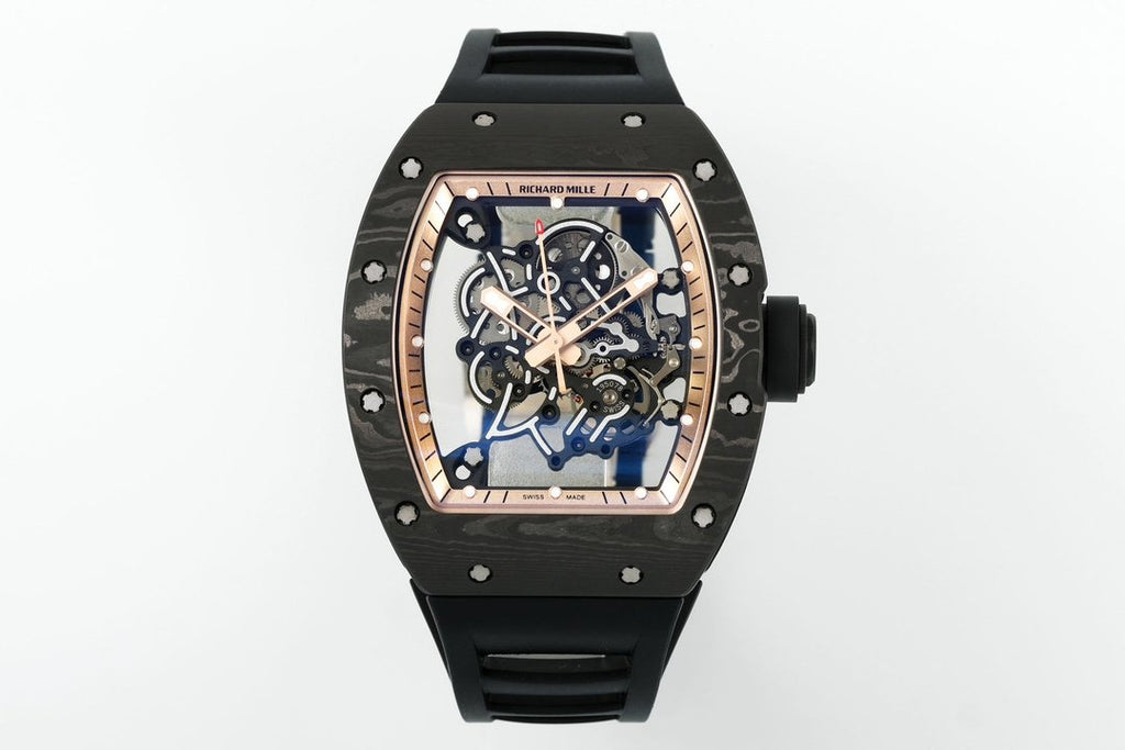 RICHARD MILLE RM055 Redesigned original 1:1 Best Edition BBR Factory 2024 Gold Black Strap