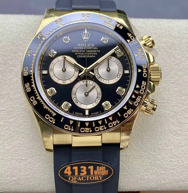 Rolex Cosmograph Daytona m126515 1:1 Best Edition QF Factory 4131 Movement Black Dial and Rose Gold